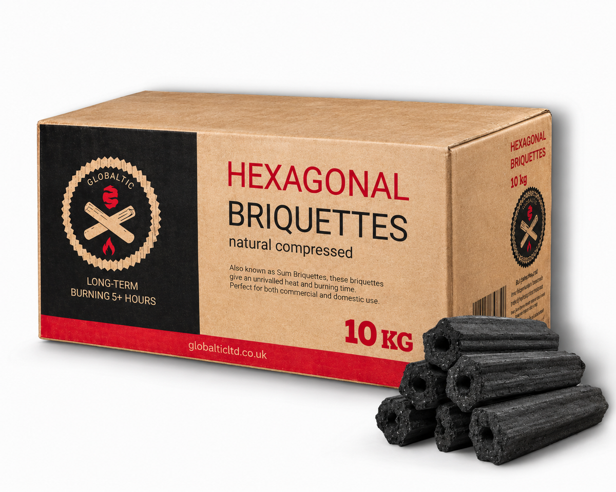 Natural compressed restaurant grade charcoal briquettes 10kg Box